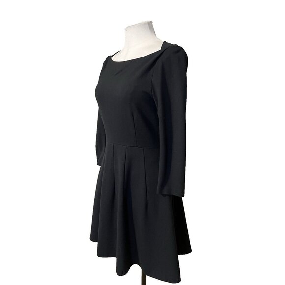 Kate Spade Selma Dress 4 Black A Line Ponte Stretch Pockets Career Church $289 - Picture 4 of 10